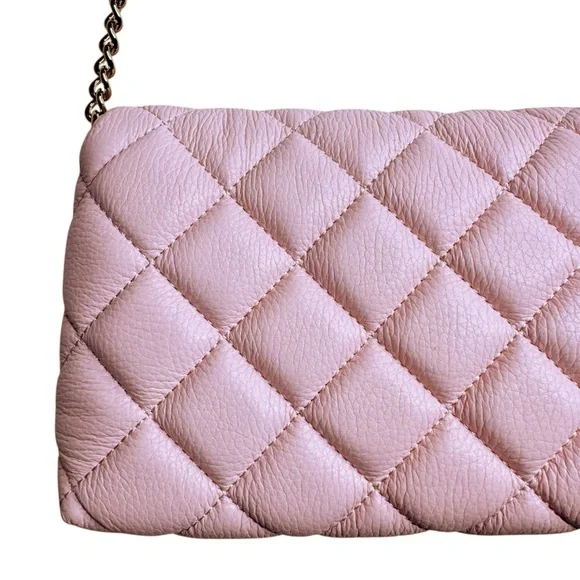 KATE SPADE Quilted Leather Crossbody Nag One Size in Pale Pink